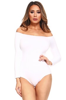 Long Sleeve Off the Shoulder Bodysuit style 2