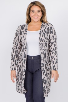 Women's Leopard Print Cardigan with Pockets style 2