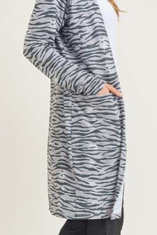 Women's Zebra Striped Duster Cardigan style 6