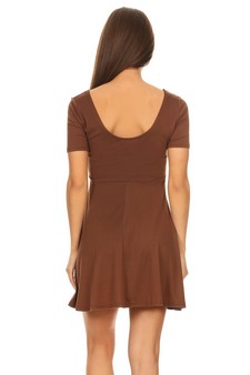 Women's Fit & Flare Scooped Neck Short Sleeve Dress (Medium only) style 4