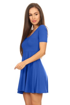 Women's Fit & Flare Scooped Neck Short Sleeve Dress (Medium only) style 2