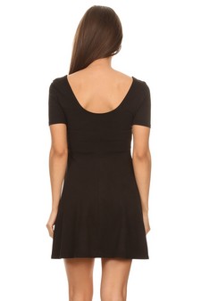 Women's Fit & Flare Scooped Neck Short Sleeve Dress (Small only) style 4