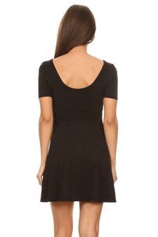 Fit & Flare Scooped Neck Short Sleeve Dress style 3
