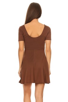 ***NY ONLY-Fit & Flare Scooped Neck Short Sleeve Dress style 4