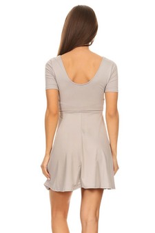 Fit & Flare Scooped Neck Short Sleeve Dress style 4