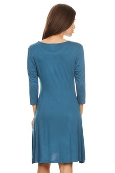 Three-Quarter Sleeve Swing Dress style 4