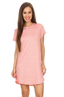 ***NY ONLY - Striped Short Sleeve Tunic T-Shirt Dress IMPORTED style 2