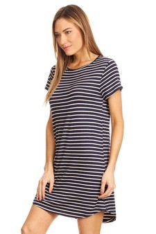 Striped Short Sleeve Tunic T-Shirt Dress IMPORTED - ***NY ONLY *** style 2