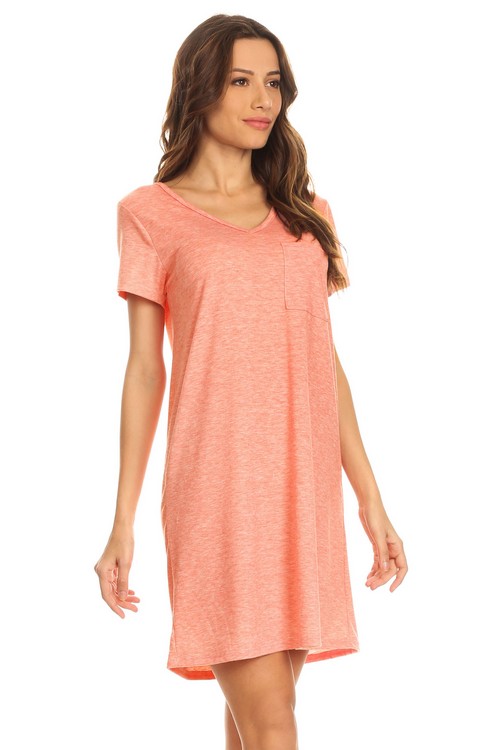 v neck t shirt dress with pockets