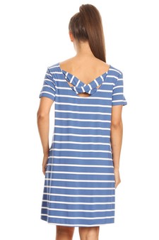 Striped Short Sleeve Tunic T-Shirt Dress w/ Pockets style 4