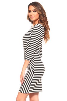 Lady's 3/4 Sleeve Striped Dress style 2