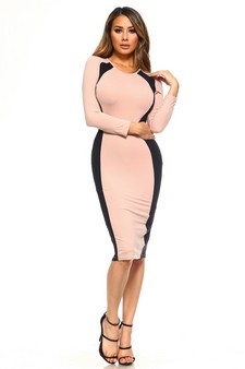 Color Block Contrast Midi Dress - *** NY ONLY *** style 4