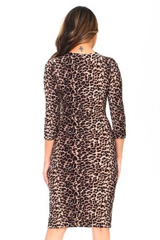 Lady's Leopard Bodycon Midi Dress - LARGE SIZE ONLY style 5