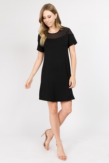 Women's Mesh-Trim Short Sleeve Dress style 5