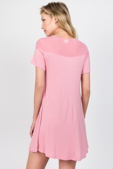 Women's Mesh-Trim Short Sleeve Dress style 4