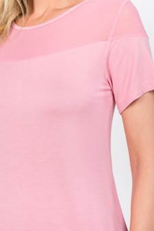 Women's Mesh-Trim Short Sleeve Dress style 5