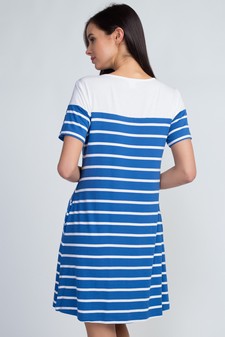 Women's Striped Two-Pocket Swing Dress style 3