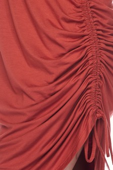 Women's Short Sleeve Ruched Side Scoop Hem Dress style 5