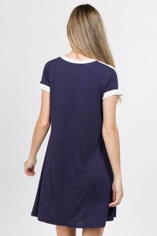Lady's Striped Short Sleeve Mini Dress - ***NY ONLY *** style 3