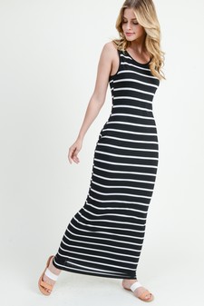 Women's Striped Tank Maxi Dress style 3