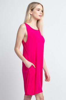 Women's Sleeveless Criss-cross Back Dress with Pockets style 5