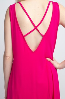Women's Sleeveless Criss-cross Back Dress with Pockets style 7