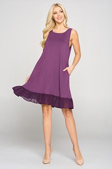 Women's Sleeveless Chiffon Ruffle Dress with Pockets style 5
