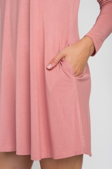 Mesh Shoulder Long Sleeve Dress w/ Pockets style 5