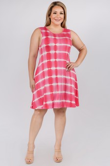 Women's Knit Tie Dye Swing Dress with Pockets style 4