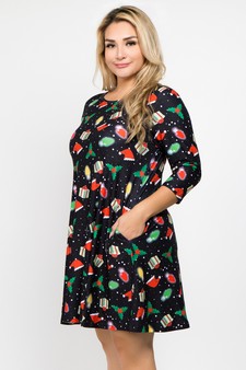 Women's All Things Christmas Print Dress style 2