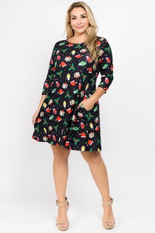 Women's All Things Christmas Print Dress style 4