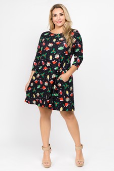Women's All Things Christmas Print Dress style 5
