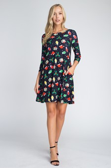 Women's All Things Christmas Print Dress style 5