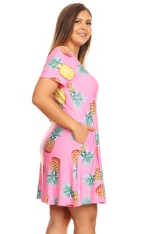 Women's Pineapple Print Fit and Flare Dress - *** NY ONLY *** style 3