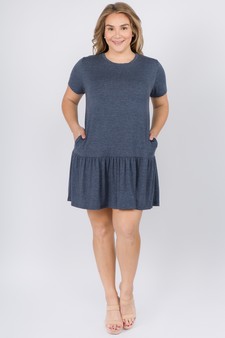 Women's Short Sleeve Peplum Hem Dress style 4