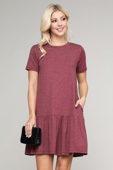 Women's Short Sleeve Peplum Hem Dress style 2