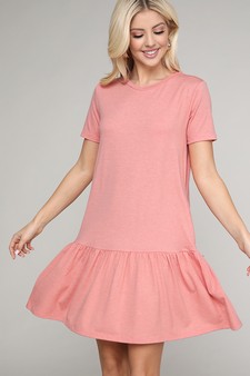 Women's Short Sleeve Peplum Hem Dress style 5