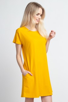 Women's Short Sleeve Cut Out Back Dress with Pockets style 5