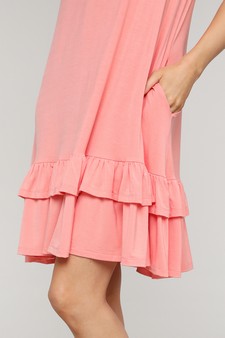 Women's Sleeveless Ruffle Dress with Pockets (Small only) style 5