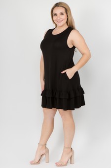 Women's Sleeveless Ruffle Dress with Pockets style 2