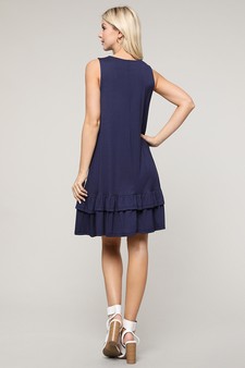 Women's Sleeveless Ruffle Dress with Pockets style 6
