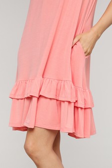 Women's Sleeveless Ruffle Dress with Pockets style 3