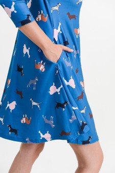Women's Novelty Dog Print A-Line Dress style 5