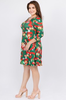 Women's Nutcracker Christmas Print A-Line Dress (XL only) style 2