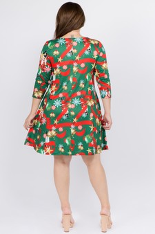 Women's Nutcracker Christmas Print A-Line Dress (XL only) style 3