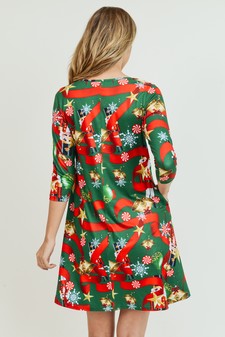 Women's Nutcracker Christmas Print A-Line Dress style 6