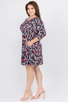 Women's Leopard Print A-Line Dress style 3