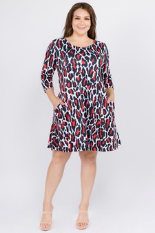 Women's Leopard Print A-Line Dress style 5