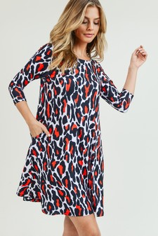 Women's Leopard Print A-Line Dress style 2