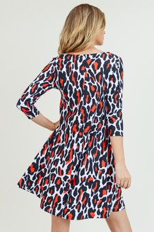 Women's Leopard Print A-Line Dress style 4